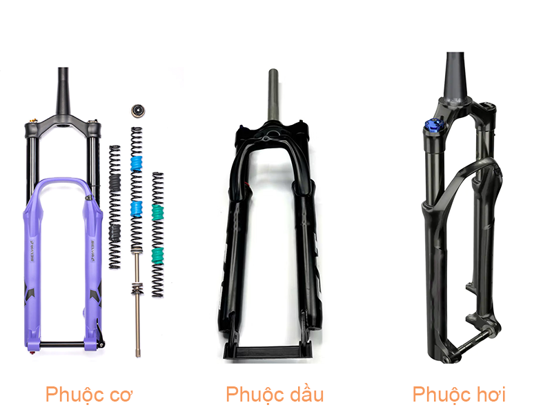 Tìm hiểu các loại phuộc xe đạp giảm xóc