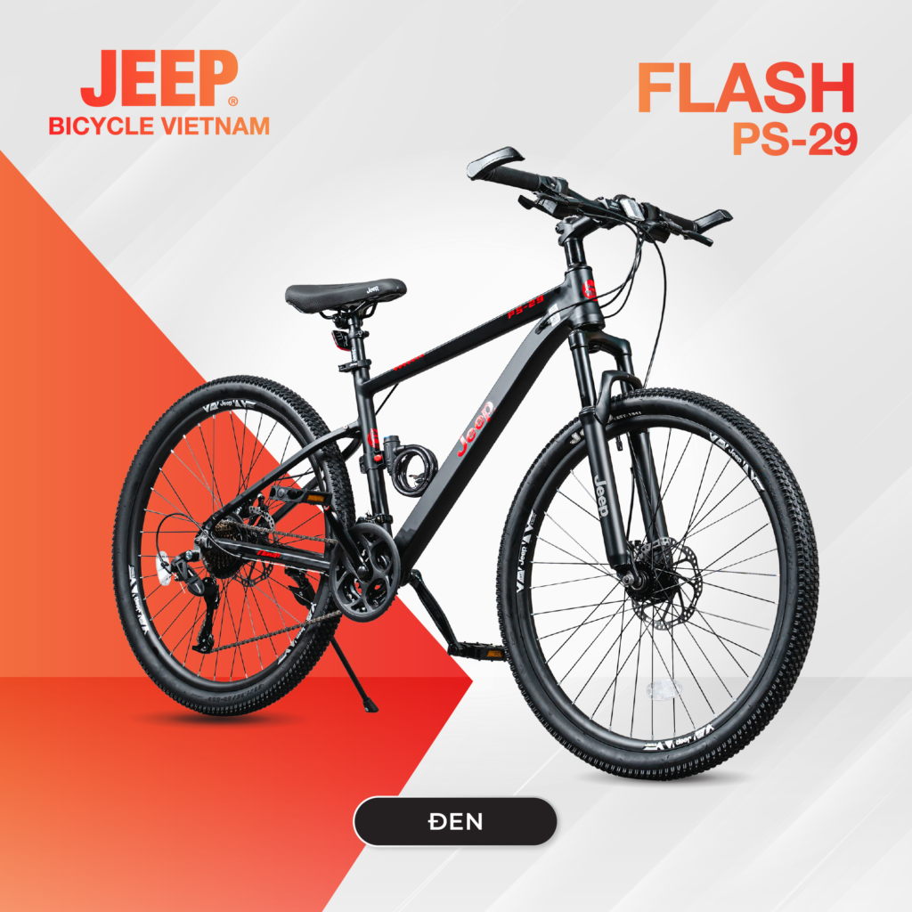 Xe đạp leo núi JEEP FLASH PS-29 - Phanh đĩa cơ, Bánh 26 inch - 2024